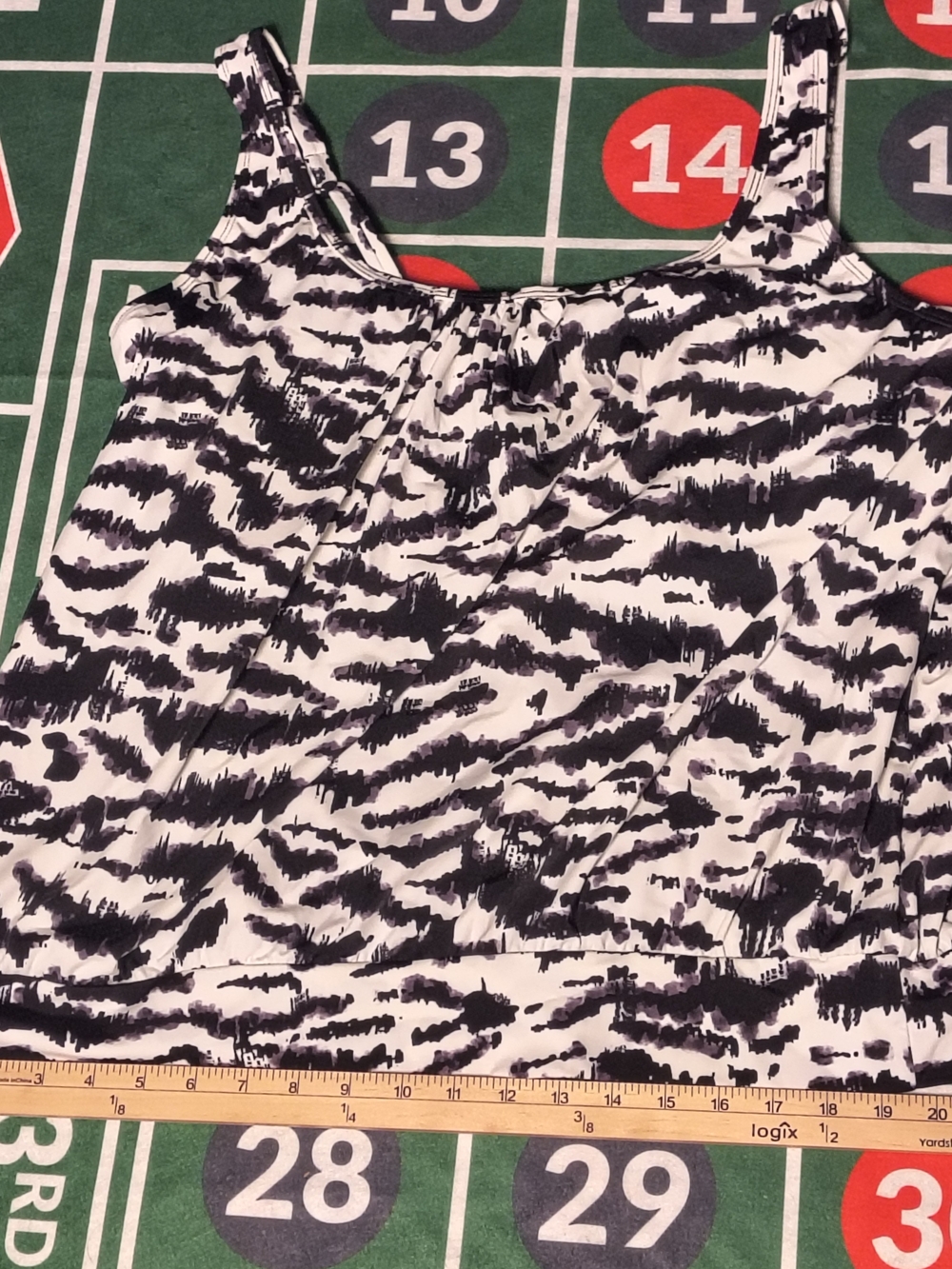 NWT Swim Solutions Tankini Top 22W Black White Zebra Underwire Plus Swim - Picture 3 of 15
